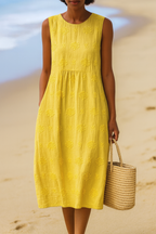 Maribel | Sleeveless Embroidered Midi Dress