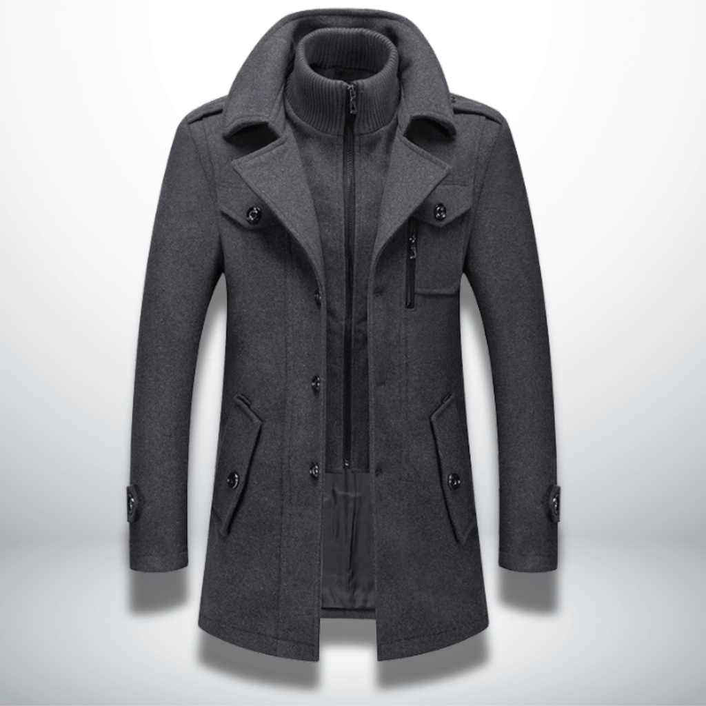 Men’s Double Layer Wool Blend Overcoat