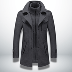 Men’s Double Layer Wool Blend Overcoat