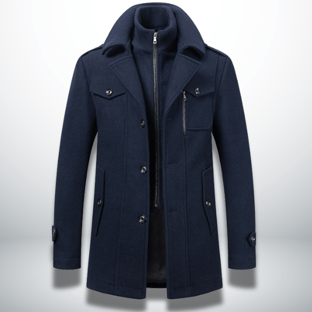 Men’s Double Layer Wool Blend Overcoat