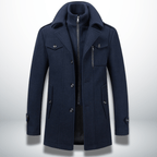 Men’s Double Layer Wool Blend Overcoat