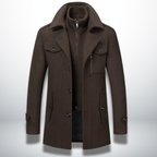 Men’s Double Layer Wool Blend Overcoat