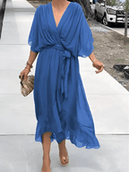 Anastasia - Long Sleeve Midi Dress with Sleeves for Effortless Elegance
