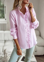 Isolde | Feminine Ruffle Button Blouse
