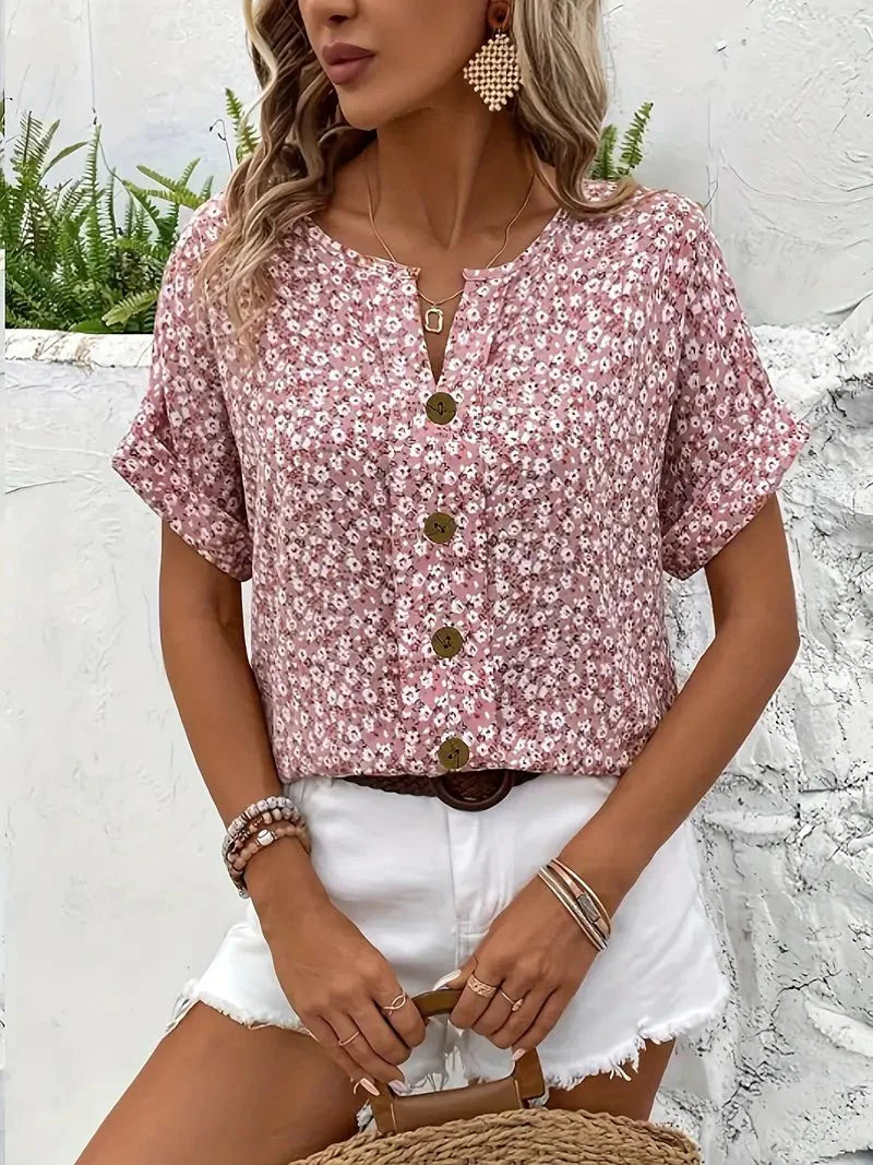 Claire | Floral Button-Up Top