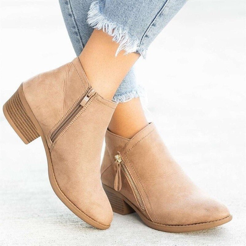 Danika | Dual-Zip Block Heel Boots