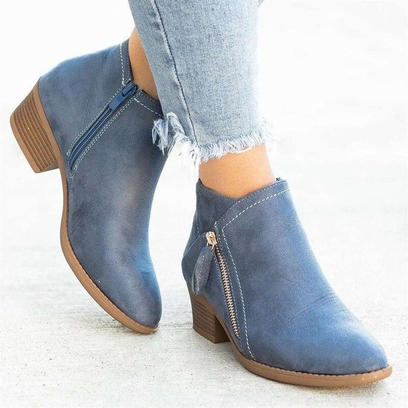 Danika | Dual-Zip Block Heel Boots