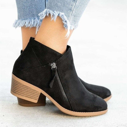 Danika | Dual-Zip Block Heel Boots