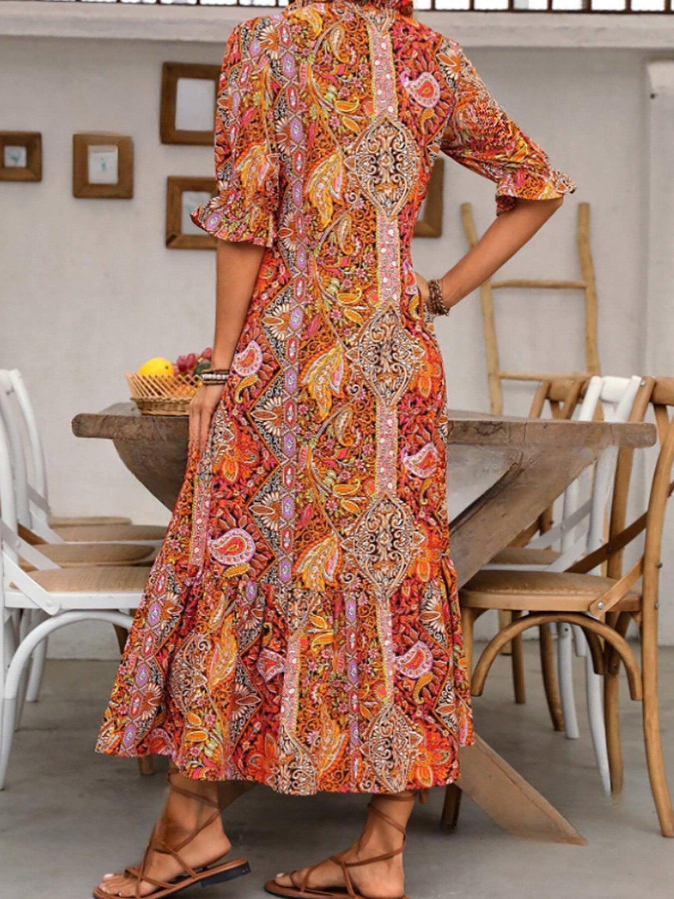 Leontine | Boho Print Maxi Dress