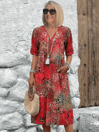 Women’s Floral Midi Dress Casual Fit