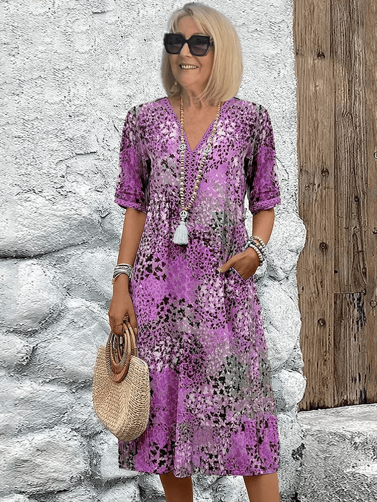 Women’s Floral Midi Dress Casual Fit