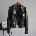 Ella | Stylish Embroidered Faux Leather Jacket