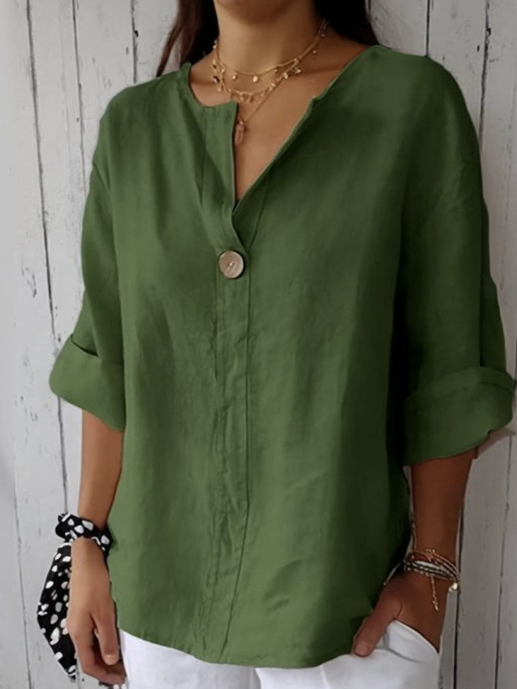 Elowen | V-Neck Casual Blouse