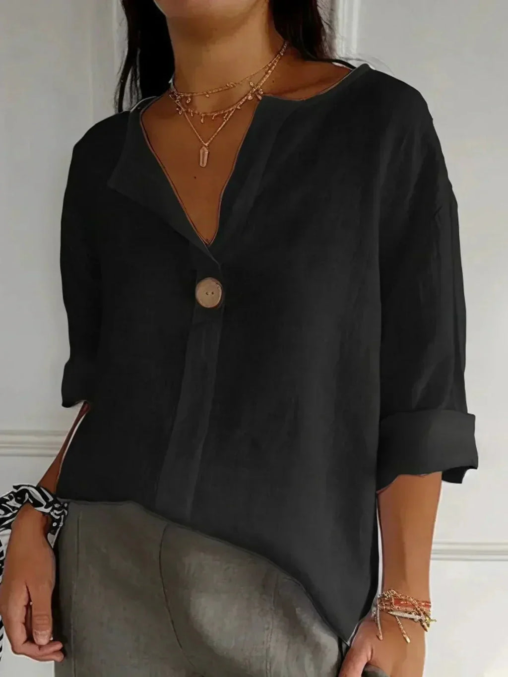 Elowen | V-Neck Casual Blouse