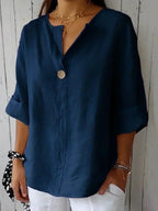 Elowen | V-Neck Casual Blouse