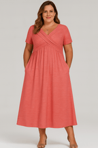Elsie | Pleated Tummy Covering Midi Dress