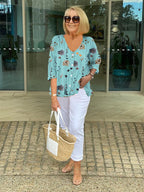 Flora | Elegant Floral Button Blouse