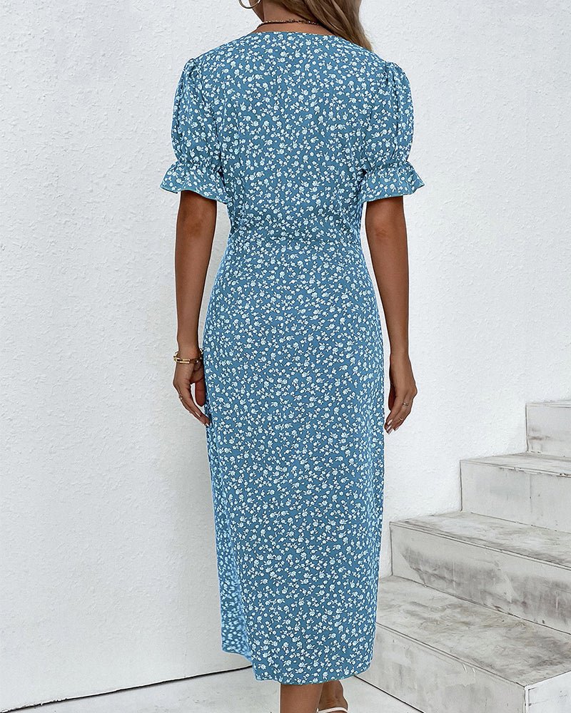 Isolde | Floral V-Neck Dress