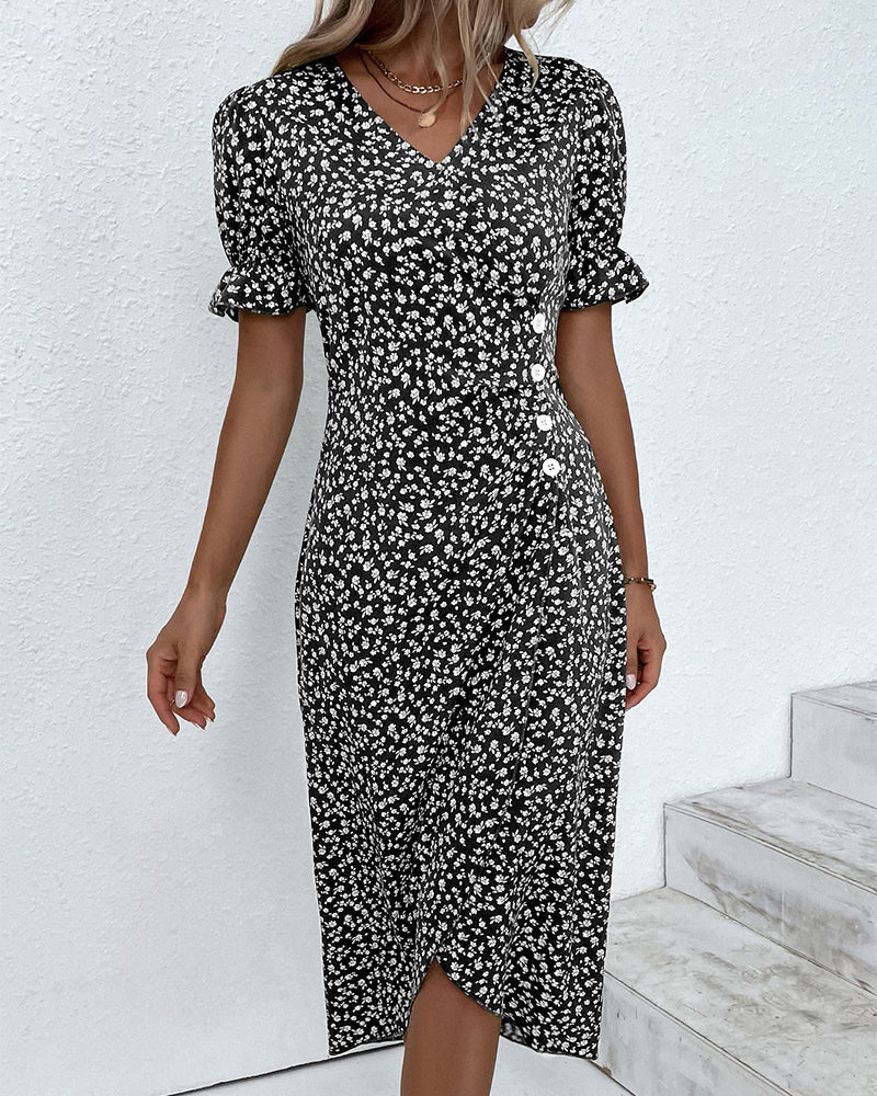 Isolde | Floral V-Neck Dress