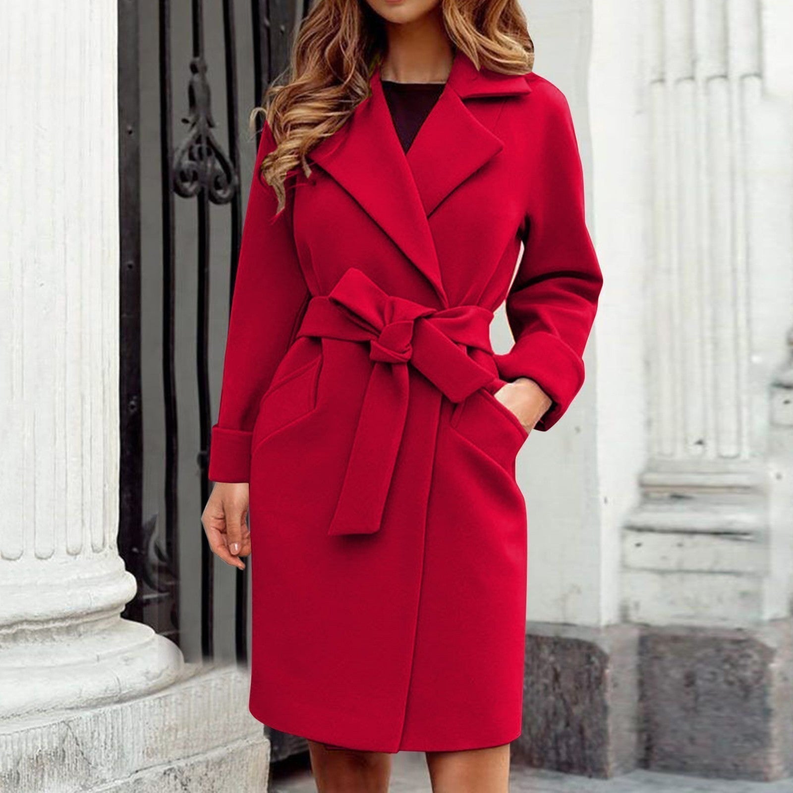 Grace | Women's Long Coat with Belt