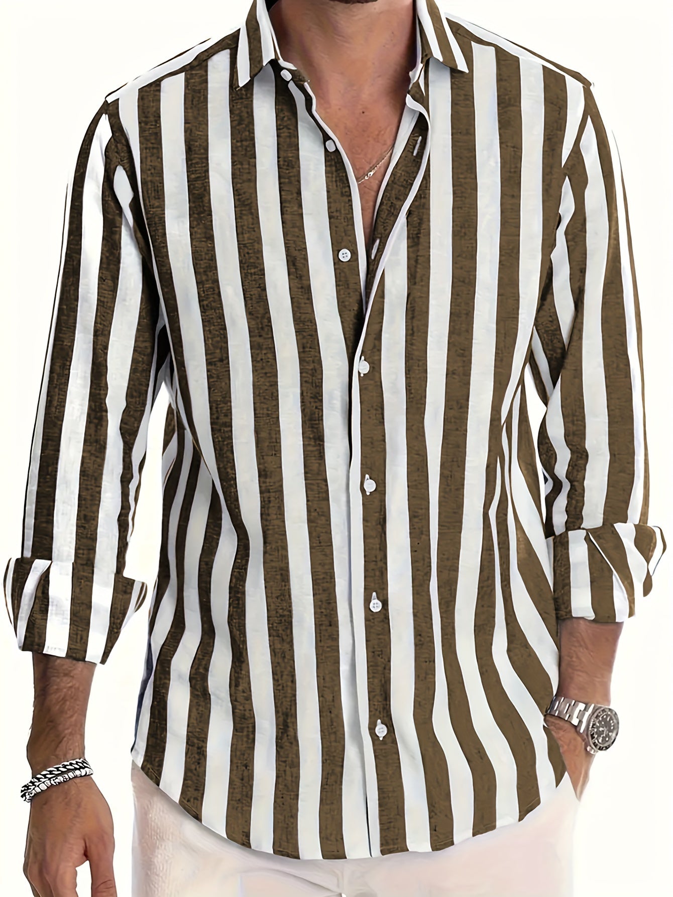 Men’s Striped Long Sleeve Shirt