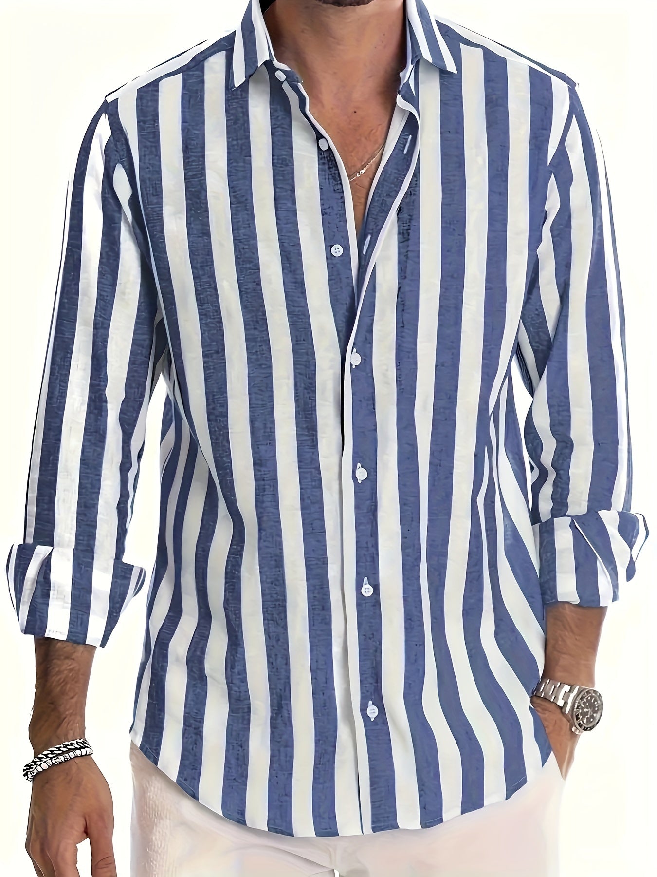 Men’s Striped Long Sleeve Shirt