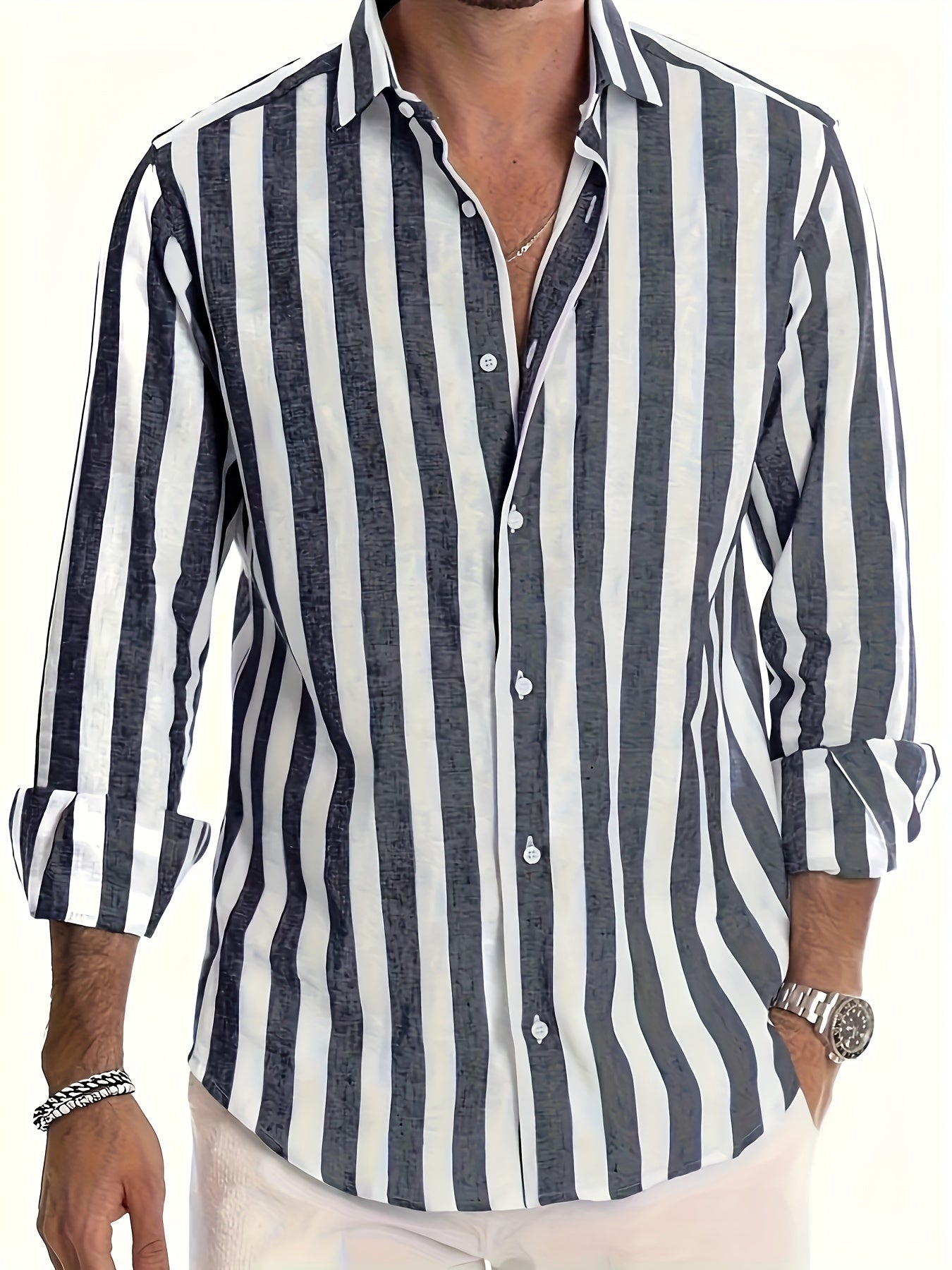 Men’s Striped Long Sleeve Shirt