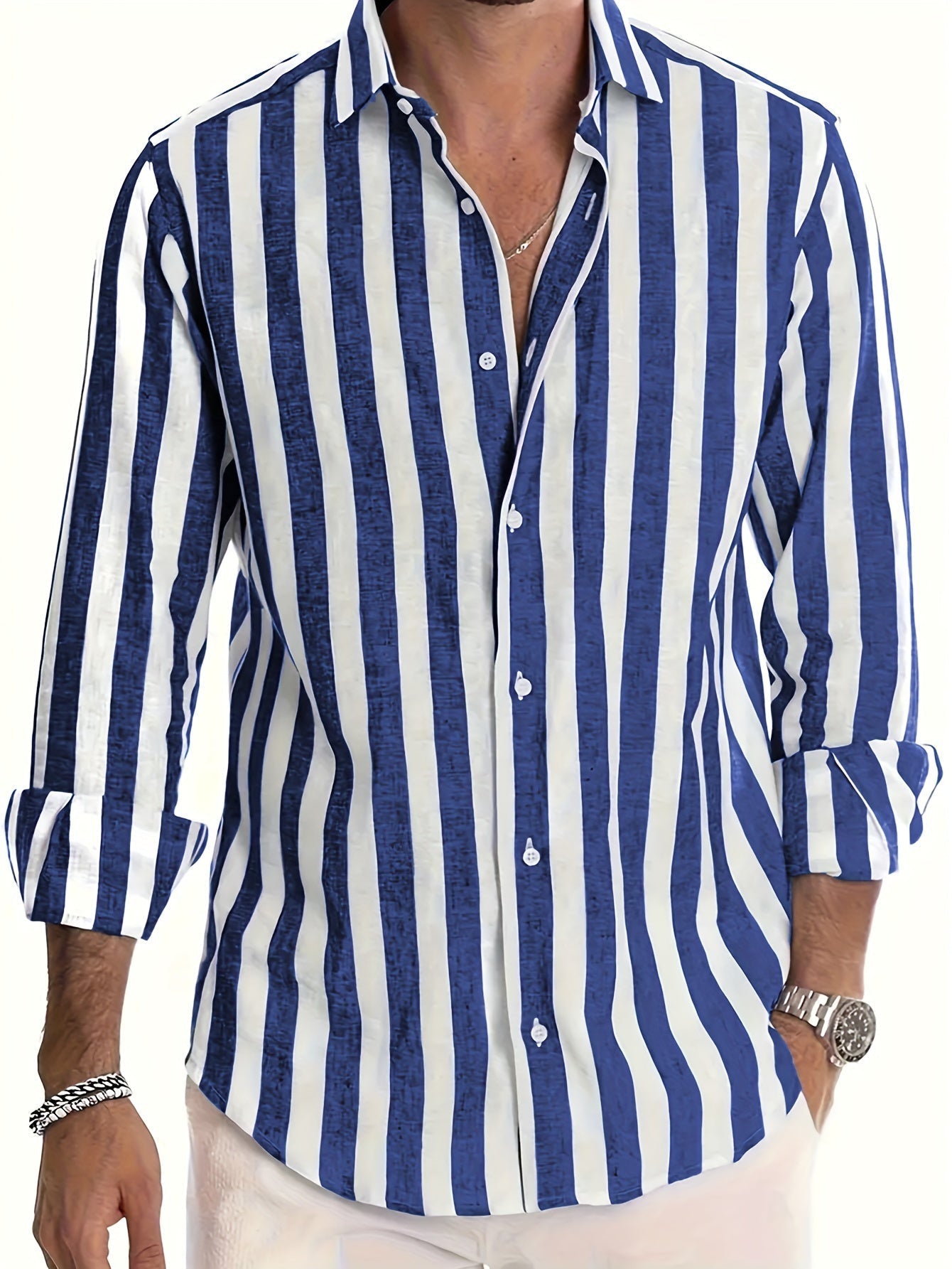 Men’s Striped Long Sleeve Shirt