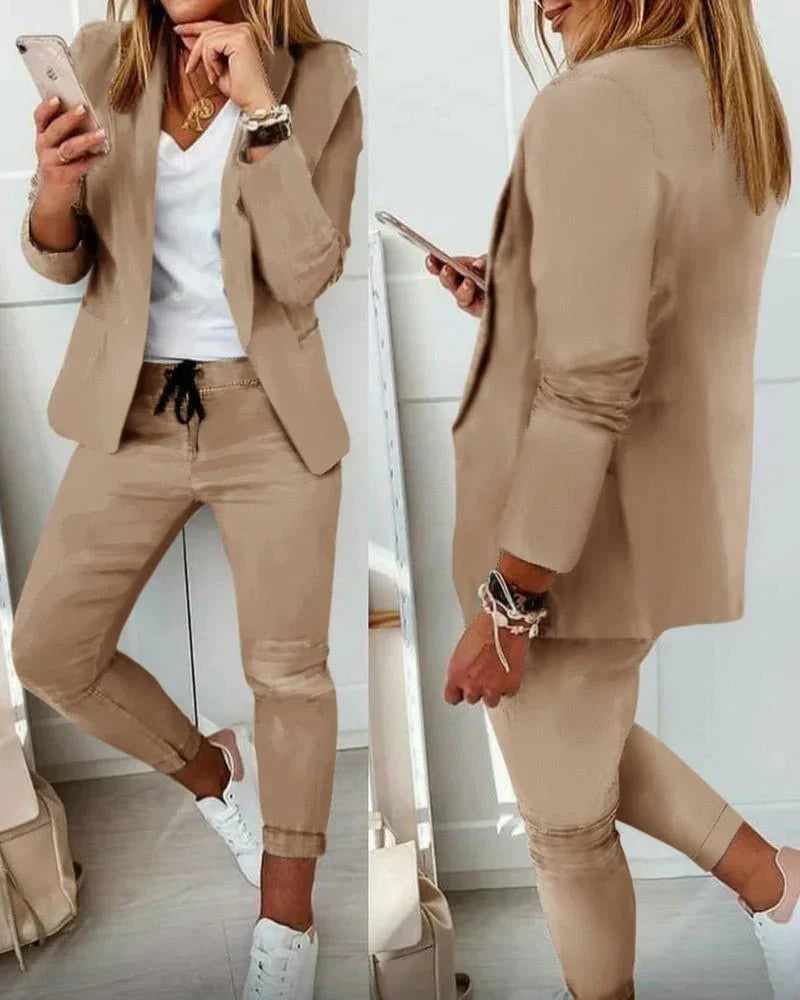 Women’s Casual Blazer & Jogger Set
