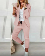 Women’s Casual Blazer & Jogger Set