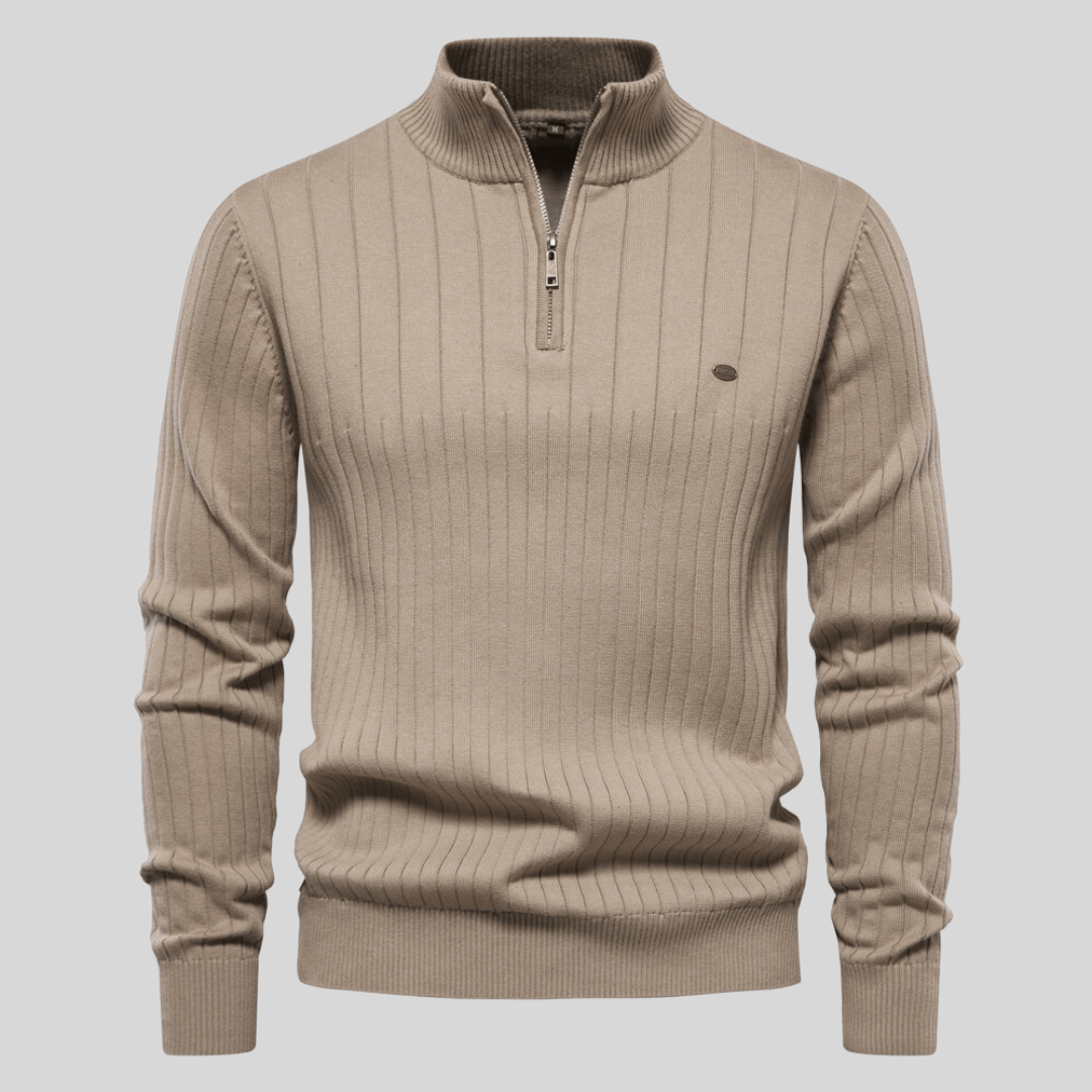 Brandy | Ribbed Zip-Neck Men’s Sweater