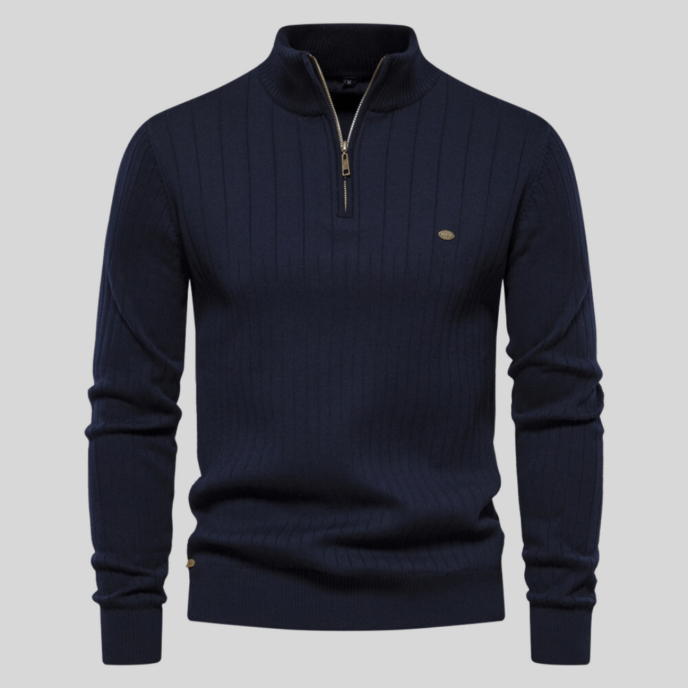 Brandy | Ribbed Zip-Neck Men’s Sweater