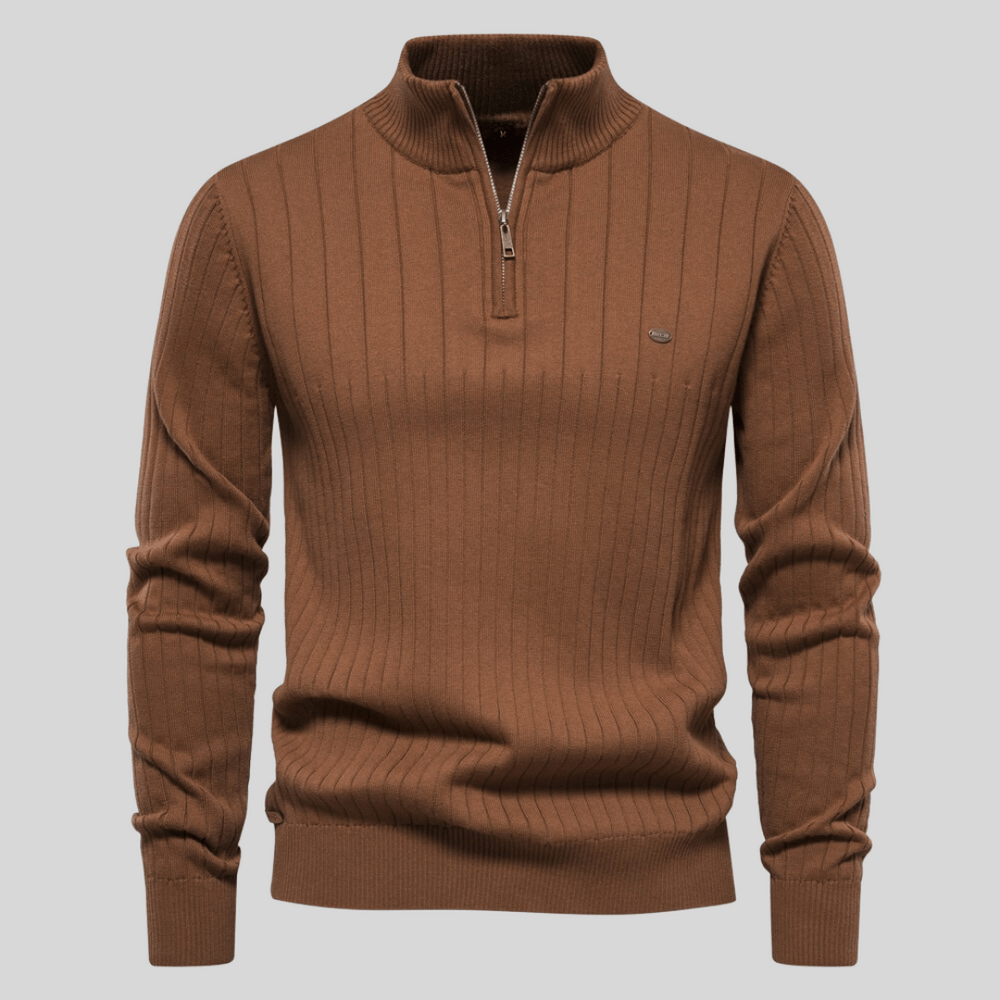 Brandy | Ribbed Zip-Neck Men’s Sweater