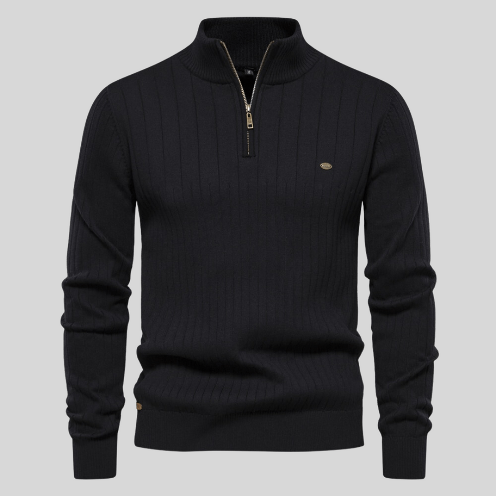 Brandy | Ribbed Zip-Neck Men’s Sweater