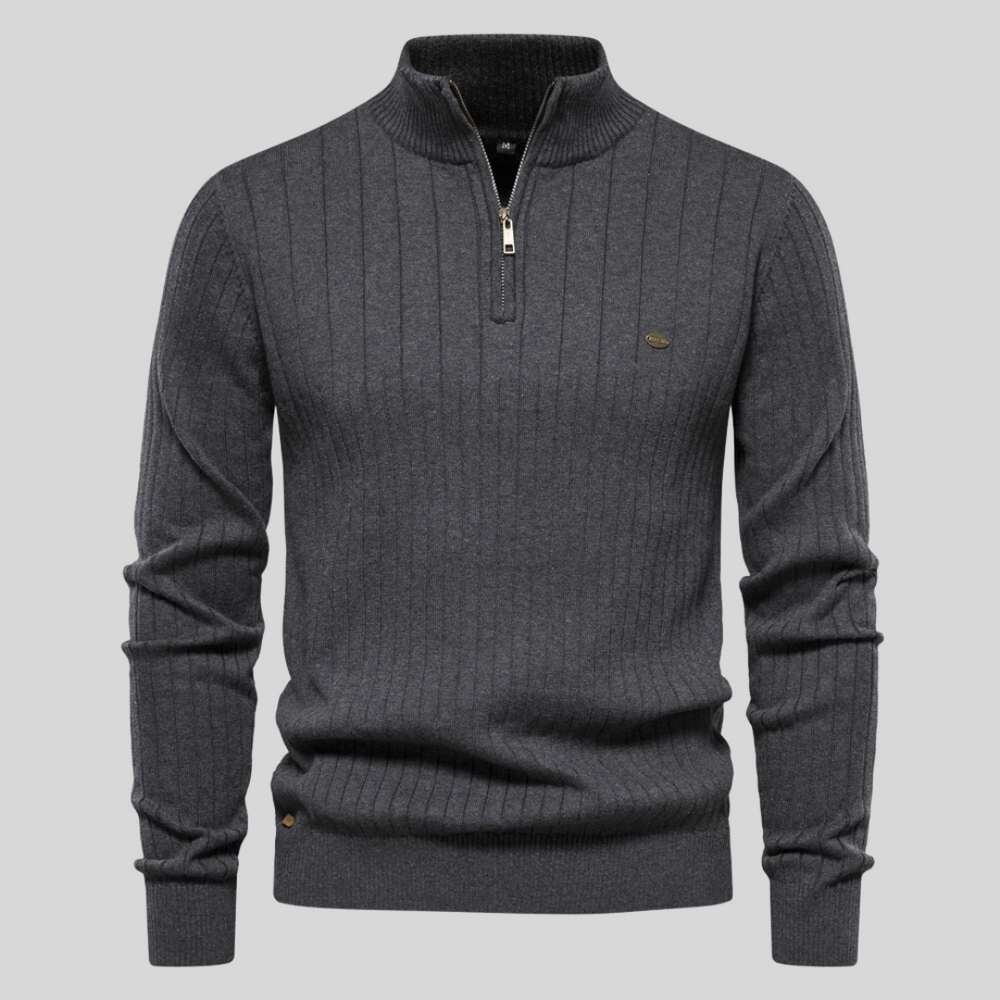 Brandy | Ribbed Zip-Neck Men’s Sweater