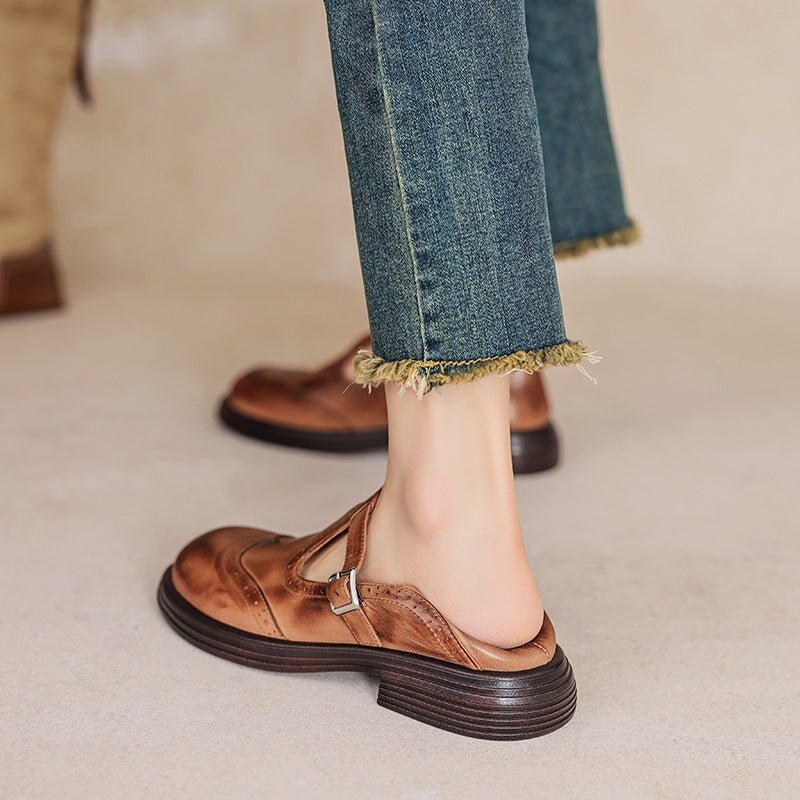Mira | Vintage T-Strap Flats