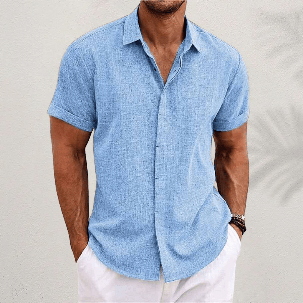 Men’s Casual Short Sleeve Button Shirt