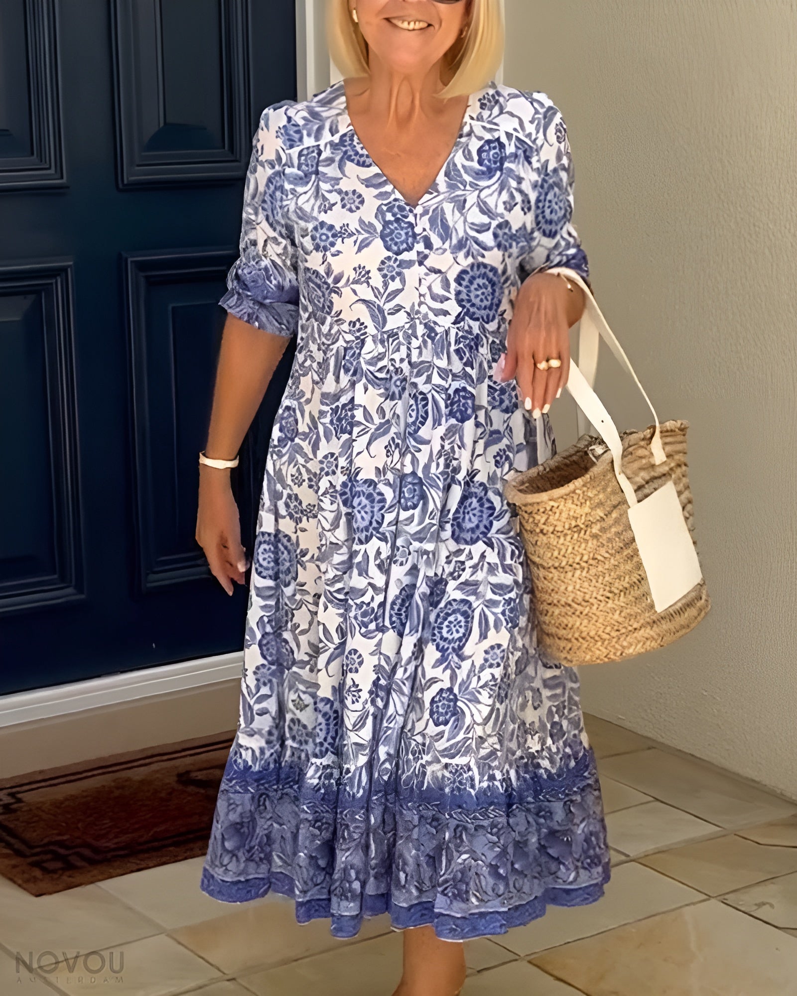 Serena | Floral V-Neck Cover Dress