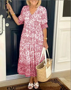 Serena | Floral V-Neck Cover Dress