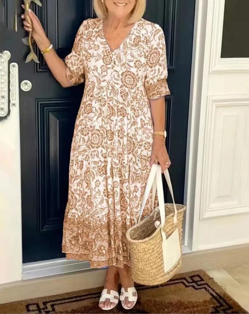 Serena | Floral V-Neck Cover Dress