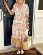 Serena | Floral V-Neck Cover Dress