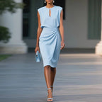Celeste | Elegant Draped Midi Dress