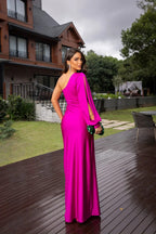 Valencia | One-Shoulder Satin Evening Gown