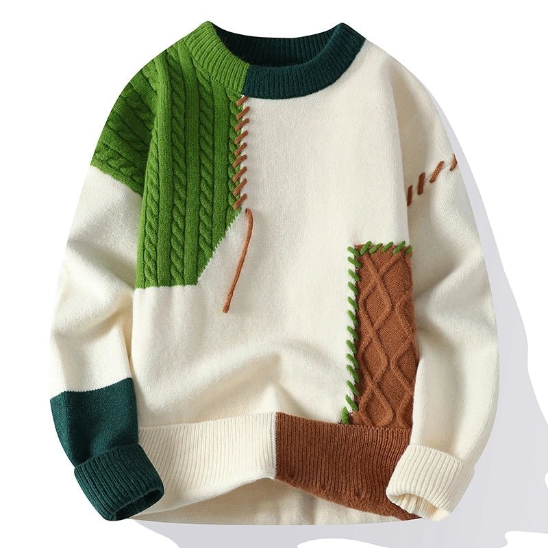 Men's Patchwork Knit Sweater