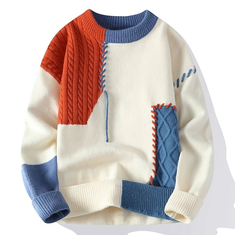 Men's Patchwork Knit Sweater